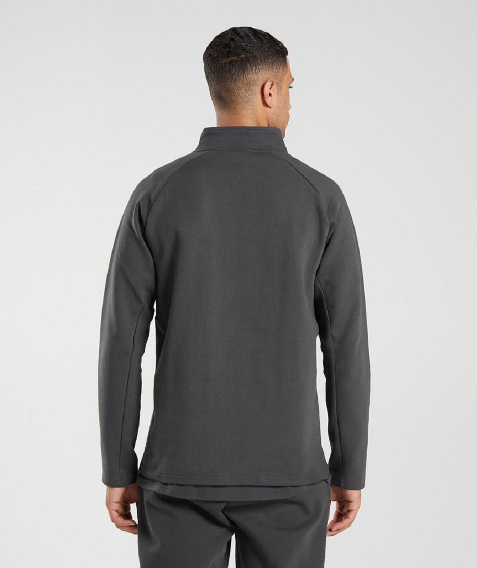 Correr Con Capucha Gymshark Rest Day 1/4 Zip Hombre Negras Gris | CO 3671KOR